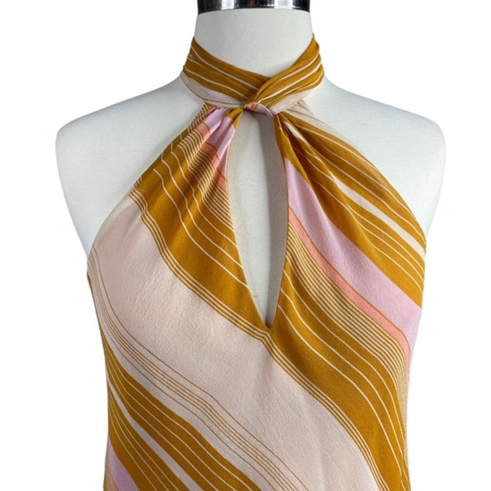 Joie striped sleeveless silk top in yellow and pink womens XS - Picture 4 of 6